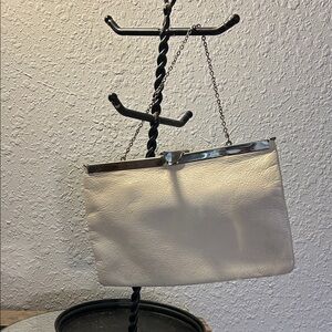 Vintage Etra Elegant Cream Leather Clutch Bag 60’s 70’s